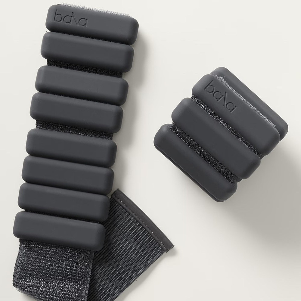 New Bala Bangles 2lb Arm and Ankle Weights Charcoal Black Yoga Weights, Pilates